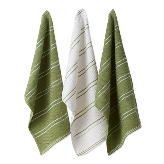 DII® Green Ribbed Terry Dishtowel & Dishcloth Set